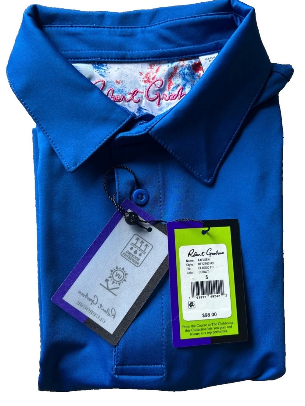 Robert Graham Cobalt Blue Polo with Tag